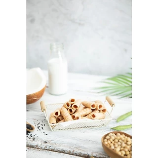 ทองม้วน กรอบอร่อย จากกะทิคั้นสด ตราแก้ว Coconut Roll [แพ็ค 10] 80g x 10bags