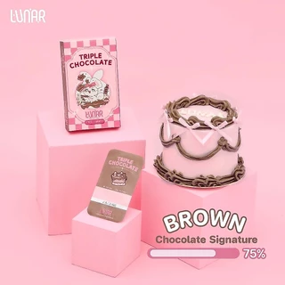 LUNAR - Triple Chocolate (Brown) คอนแทคเลนส์สีนํ้าตาลราย1เดือน พร้อมแถมตลับและอุปกรณ์
