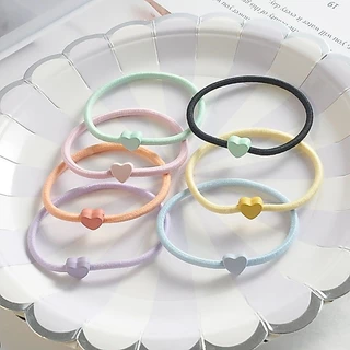 ในไทย-ราคาส่ง💖1บาทยางรัดผม ความยืดหยุ่นสูง สีแคนดี้ ลายหัวใจ น่ารักหวาน สไตล์เกาหลีเรียบง่าย เด็กนักเรียนสำหรับผู้หญิง