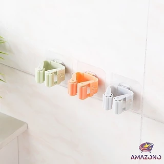 Amaz ที่เก็บไม้กวาด ที่เก็บไม้ถูพื้น ตะขอเก็บไม้ถูพื้น mop ชั้นวางห้องน้ำถ้วยดูด ตะขอเก็บไม้กวาด ตะขอติดผนัง แร็คจัดเก็บ