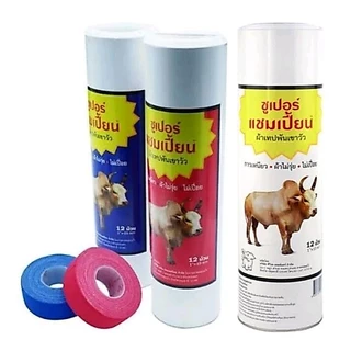 =ผ้าเทปพันเขาวัวซูเปอร์แชมเปี้ยน 1นิ้วx10หลา (สีขาว) ผ้าเทปพันเขาวัว/ 12ม้วน /// ไรโนแชมป์ Rhinochamp ซูเปอร์​แชมเปี้ยน​