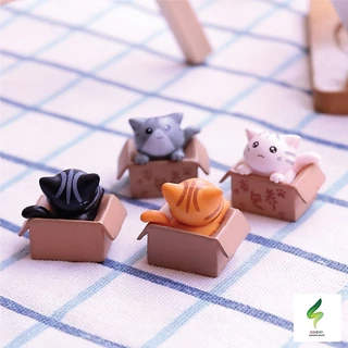 โมเดลแมวจิ๋ว ตุ๊กตาแมวจิ๋ว สำหรับตกแต่งสวน บ้าน คอนโซลรถ อื่นๆ