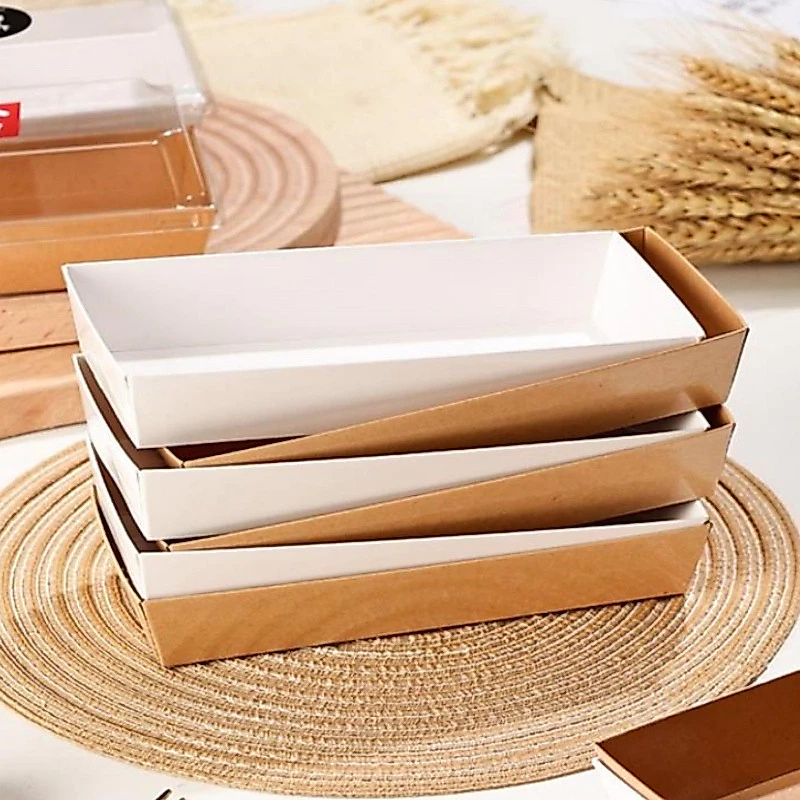 กล่องขนมคราฟท์สี่เหลี่ยม หน้าต่างใส พร้อมถาดซ้อน สำหรับใส่เค้ก/ซาลาเปา/ของหวาน กันความชื้น ขนาดมาตรฐาน ✨🍰 #กล่องเบเกอรี่ thumbnail 6