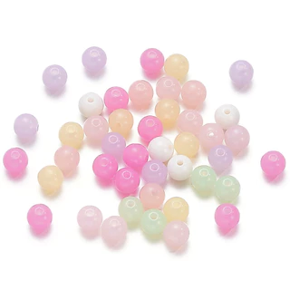 St. kunkka 4/6/8/10 มม.ลูกปัดอะคริลิค 50-200 ชิ้น Jelly สีรอบลูกปัดสําหรับ DIY สร้อยข้อมือสร้อยคอทํา