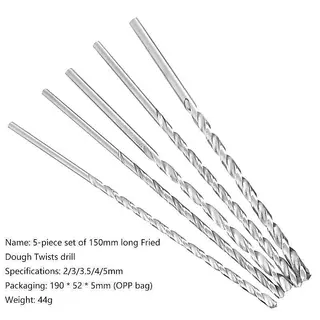 FLTH 5 ชิ้นชุดดอกสว่าน HSS เหล็กยาวพิเศษความเร็วสูง 2/3/3.5 มม./4 มม./5 มม.Bits เครื่องมือไฟฟ้าอุปกรณ์เสริมชิ้นส่วนเจาะ Bits ชุดมือ FLTH