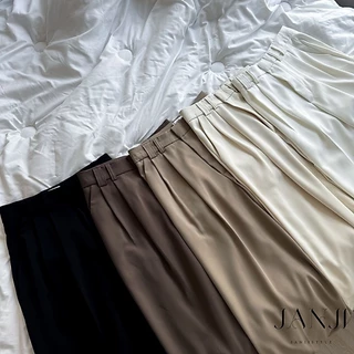 Cozy Pants ยาว 42-43 กางเกงขากระบอกใหญ่ ตะขอซิปหน้า 2 หู เนื้อผ้าลิลลี่ เหมาะสมหรับคนเอวเล็ก มีสะโพก มีต้นขา ตัวสูง 170+