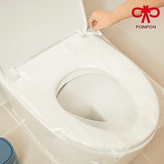 PONPON แผ่นรองฝาชักโครกแบบใช้แล้วทิ้ง ป้องกันการสัมผัสโดยตรง สะอาดปลอดภัย