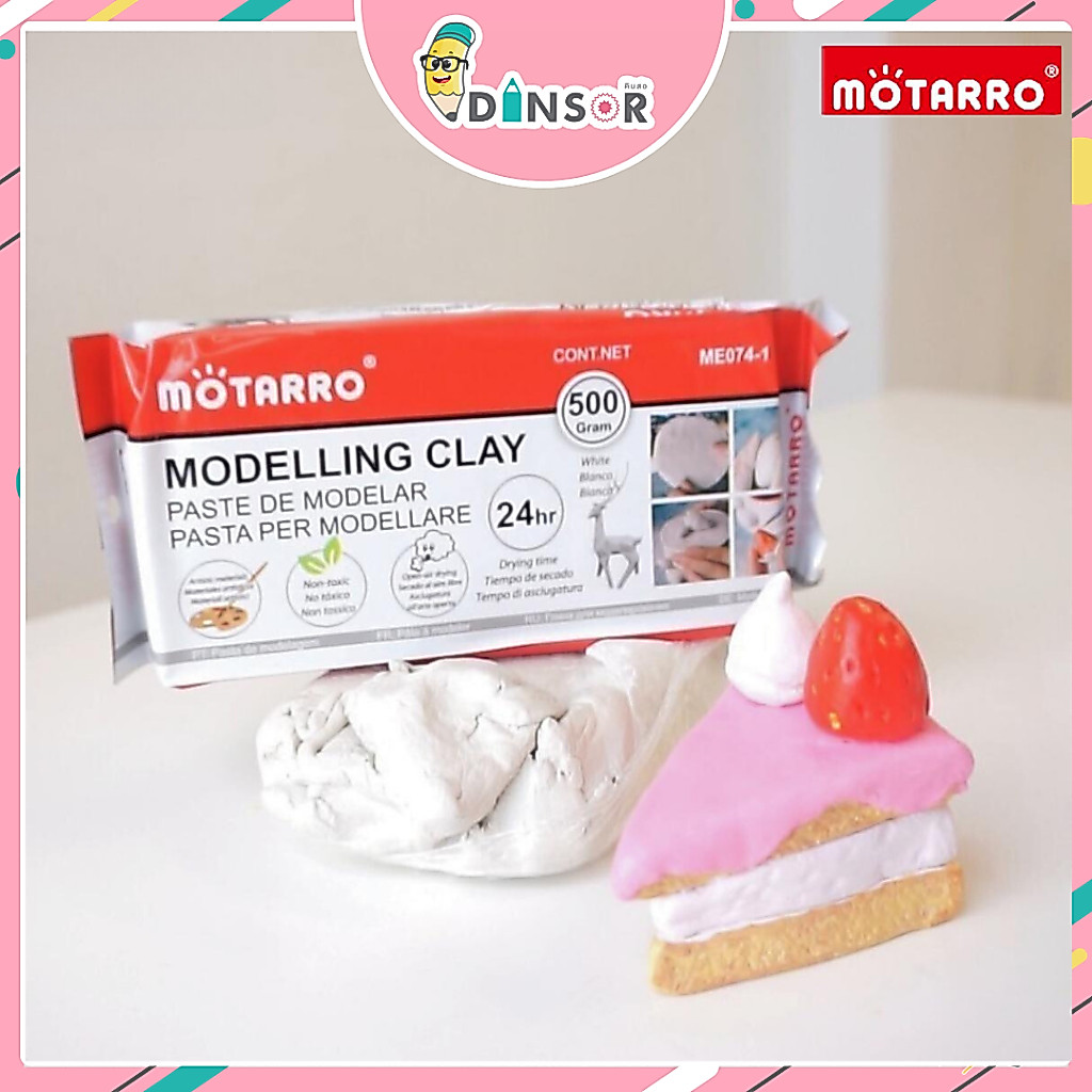 MOTARRO ดินปั้นญี่ปุ่น ดินเยื่อกระดาษ ดินปั้นธรรมชาติ 500 กรัม สีขาว MODELLING CLAY MOTARRO