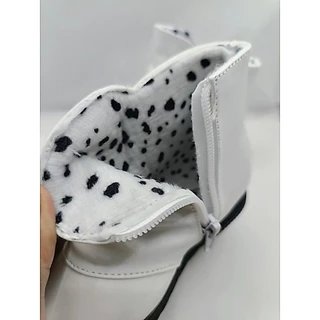 Ma243(size 26-36)รองเท้าบูทแฟชั่นสไตล์เกาหลีงานหุ้มข้อมีซิปข้างติดโบว์สวยงามปี 2 สีดำเงา ขาวเงา