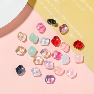 St.kunkka 10 ชิ้น ลูกปัดแก้วคริสตัล ลูกปัดหินผิดปกติ สําหรับ DIY สร้อยข้อมือสร้อยคอทํา