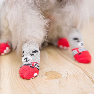 FurryCuddle พร้อมส่ง ถุงเท้าสัตว์เลี้ยง ถุงเท้าแมว ไซส์S/M/L มีปุ่มกันลื่น กันข่วน เนื้อผ้านุ่ม ระบายอากาศได้ดี PU139