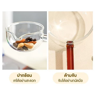 ช้อนแก้ว มีปากเท สำหรับตักกาแฟ ซุป น้ำผึ้ง ช้อนด้ามยาว Spoon Glass สีสันสดใส กระบวยแก้ว ทนความร้อน สไตล์เกาหลี มินิมอล