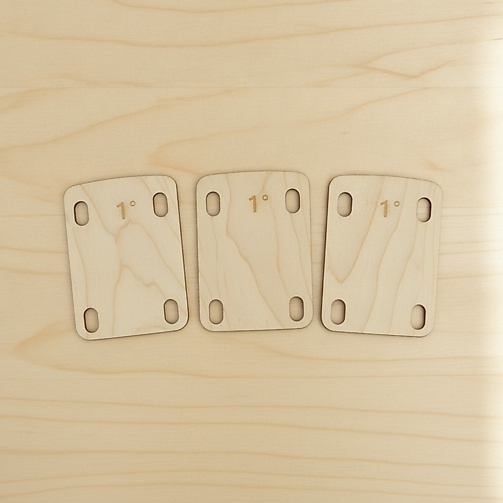 3 ชิ้นกีตาร์คอ Shim Bolt-on กีตาร์คอ Shims บางน้ําหนักเบาสําหรับ Luthiers