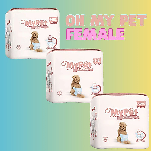 OH MY PET ผ้าอ้อมหญิงป้องกันการรั่ว 12 ชั่วโมง - ไซส์ XS, S, M