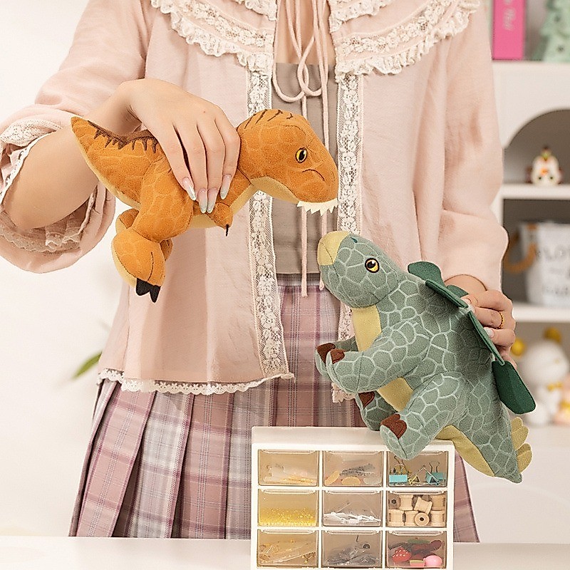 Nuzzling Pose ตุ๊กตาไดโนเสาร์ Stegosaurus Pterosaur คอยาวไดโนเสาร์ Tyrannosaurus Rex ของขวัญ