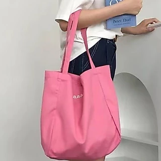 [กรุงเทพฯ เดลิเวอรี่] พร้อมสต็อกสีครีม ซอก กระเป๋าผ้าใบไหล่ข้างเดียวความจุขนาดใหญ่เรียบง่ายทุกวันกระเป๋าโท้ตลําลองปัก