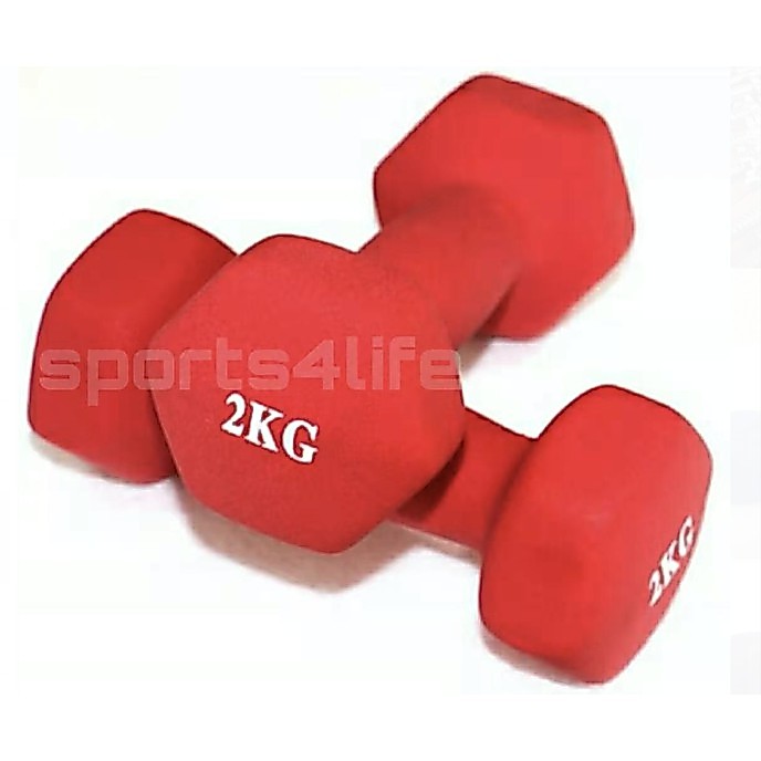 Neoprene Dumbbell [2kg x 2pcs] Toning Dumbbell Easy Grip (ข้างละ 2kg x 2pcs; รวม = 4kg/คู่) [สีสุ่ม]