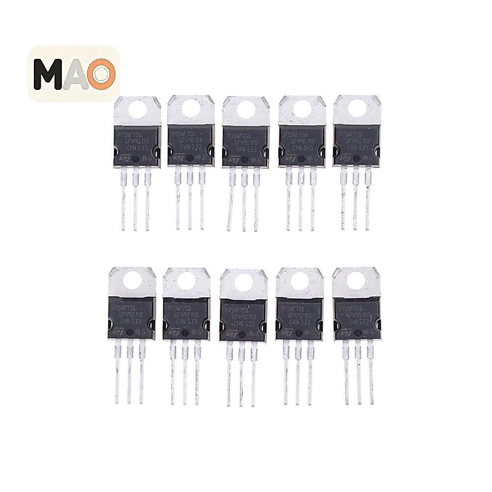[MT] 10 ชิ้น P75NF75 P75N75 STP75NF75 TO-220 ทรานซิสเตอร์เดิม