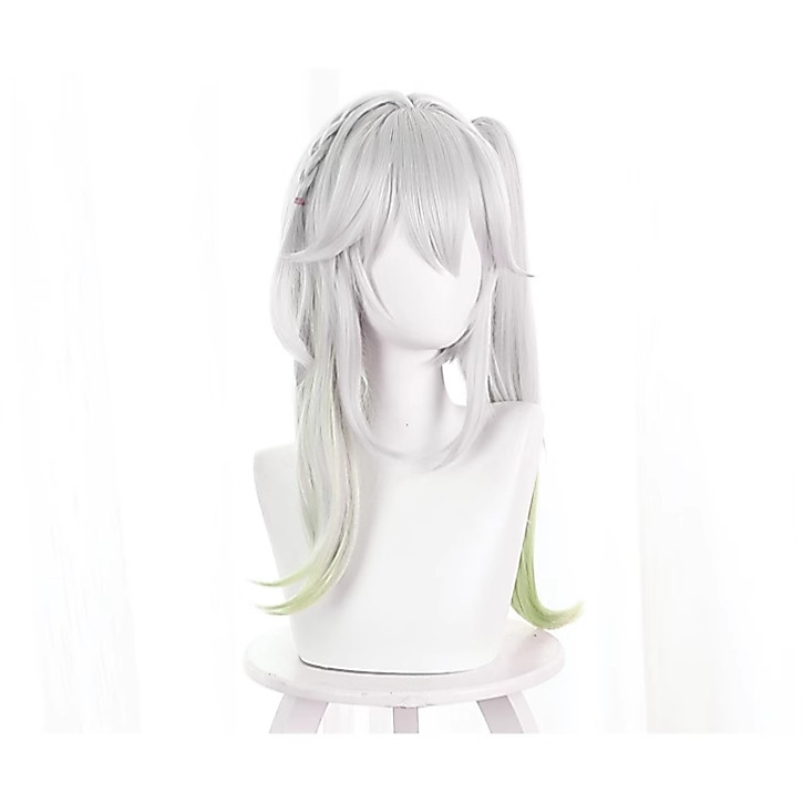 Nahida บทบาทเล่นวิกอะนิเมะ Genshin Impact คอสเพลย์วิกผมผมหางม้าสไตล์ทนความร้อนผม Headwear