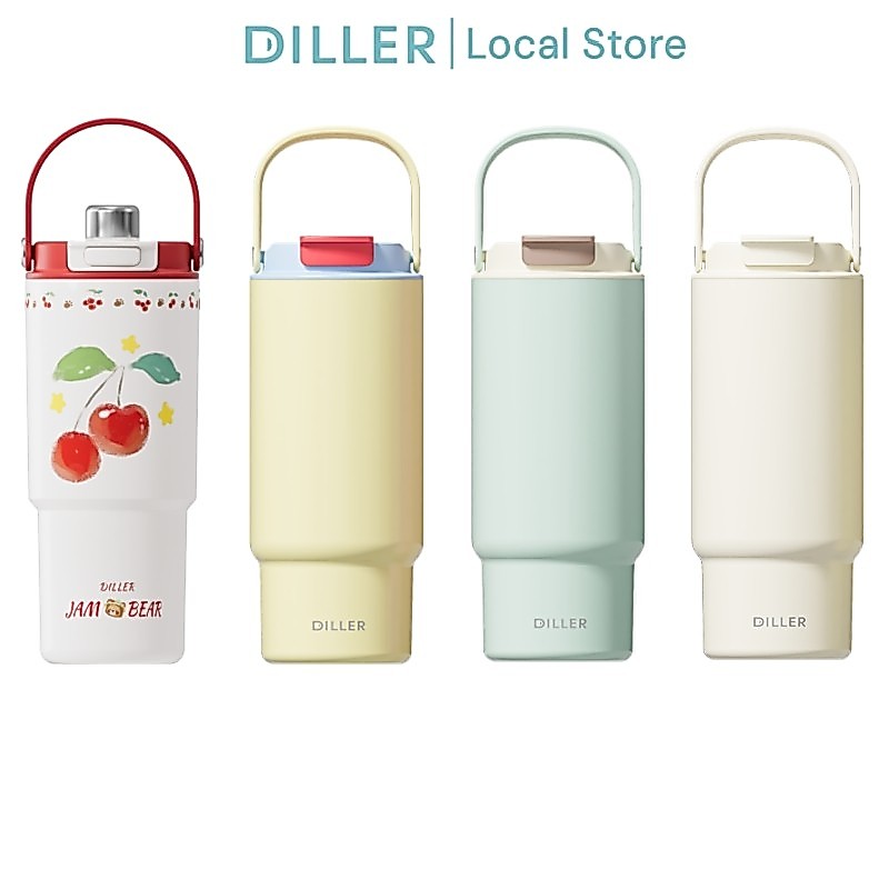Diller(31oz) แก้วกาแฟสแตนเลสซับเซรามิก กระติกน้ําสูญญากาศ แก้วน้ําร้อนและเย็น D9384