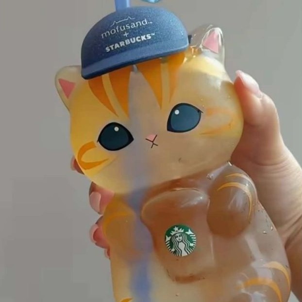 แก้วใสMofusand+starbucks sinagpore น่ารักมาก Limited