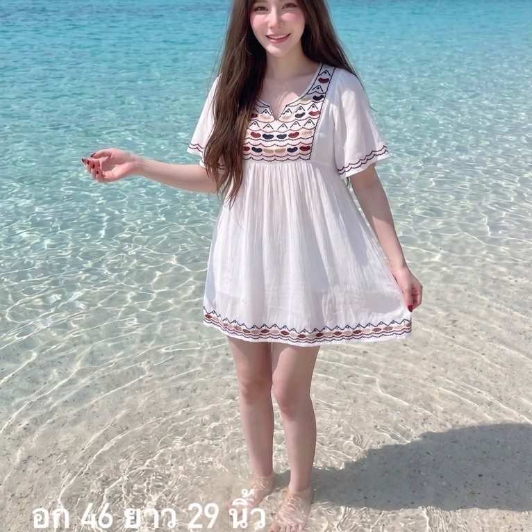 ส่งฟรี 🛍️รวมแบบ เสื้อปักโบฮีเมียน อก 48” ยาว 29” (ขนาดอยู่มุมซ้ายล่างของภาพ) ผ้าสปัน เนื้อดี ทรงสวย สาวอวบใส่ได้ nudyda