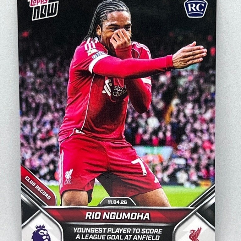 การ์ดฟุตบอล Topps Now 2025 Rio Ngumoha (RC) Liverpool #167