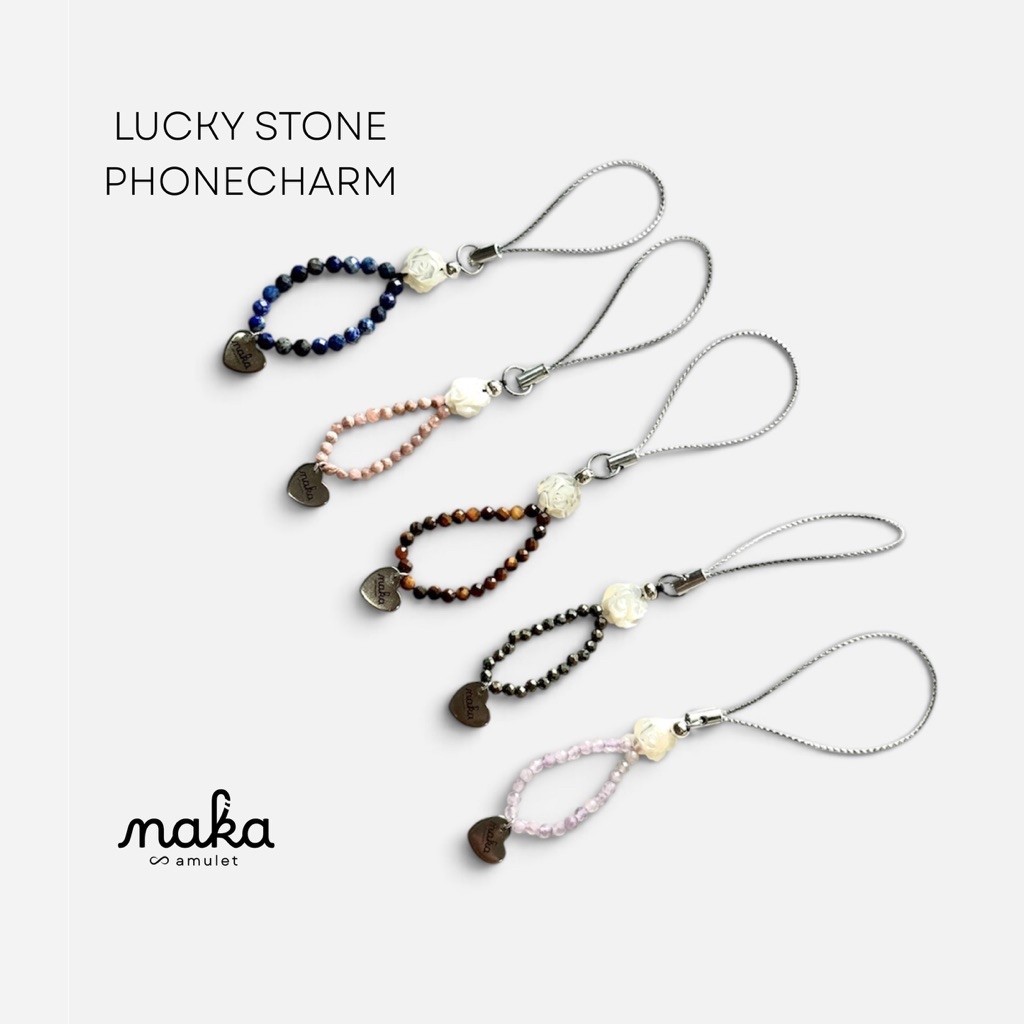PhoneCharm xหินมงคล 3-4มม. by NAKAxAMULET พร้อมส่ง