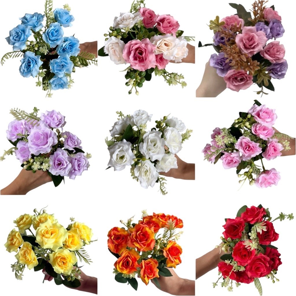 พร้อมส่งกุหลาบตัวแต่งช่อเล็ก รวมรุ่น กุหลาบเล็ก กุหลาบผ้า ดอกไม้ปลอม ดอกไม้ประดิษฐ์ Rose