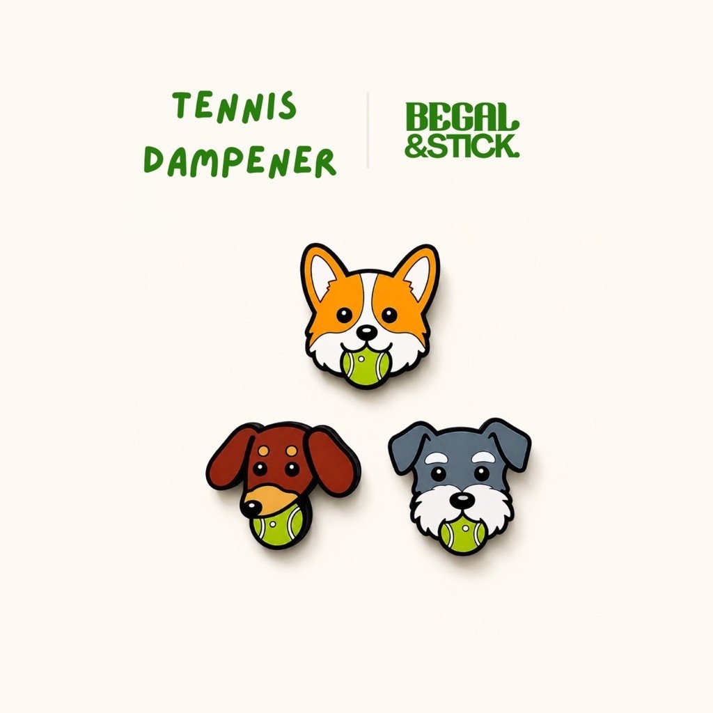 ยางลดแรงสั่นสำหรับไม้เทนนิส Tennis Dampener ลายน้องหมา Corgi/Dachshund/Schnauzer l Begal and Stick