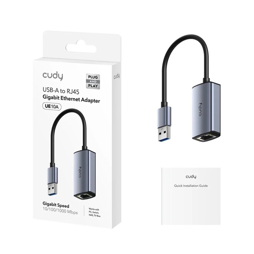 CUDY USB-A to RJ45 Gigabit Ethernet Adapter UE10A