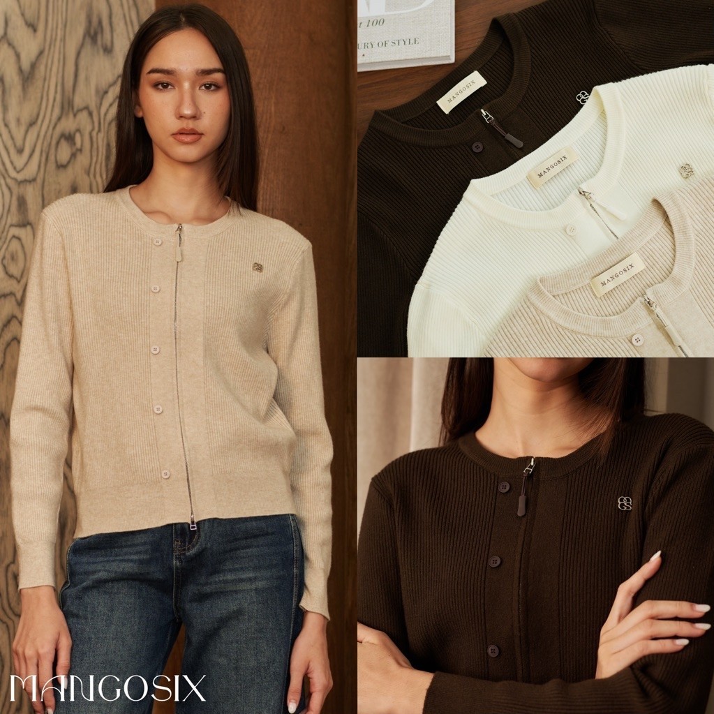 เสื้อคาดิแกนซิปหน้า รุ่น Wendy Cardi (B90)