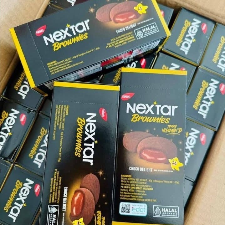 บราวนี่ ช๊อกโกแลตชิป คุกกี้ Nabati Nextar Brownies Chocolate ขนาด 14 กรัม 8 ชิ้น