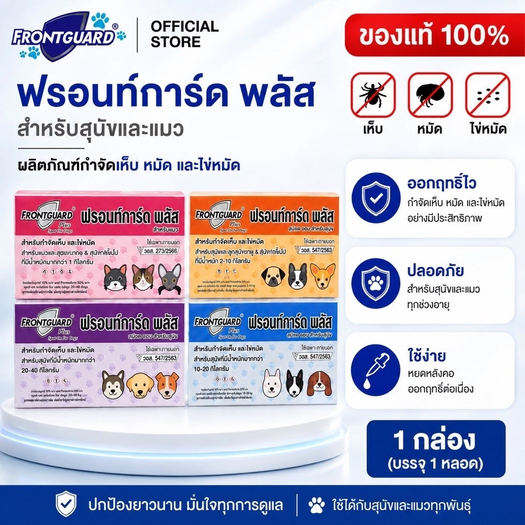 Frontguard Plus ยาหยอดเห็บหมัด สุนัขและแมว