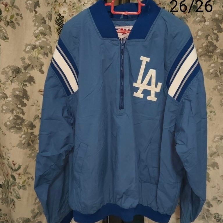 Los Angeles Dodgers Jacket Half Zip Custom “WHITE” Bomber 90s