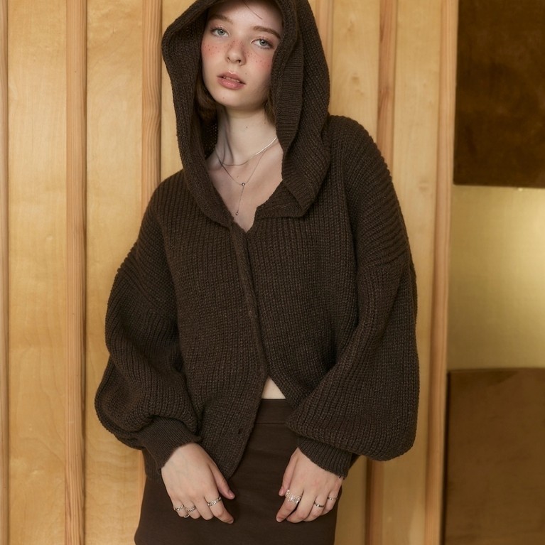 (พร้อมส่งทุกสีค่ะ)Nichii -Bubble Hood Cardigan เสื้อคาร์ดิแกน เสื้อกันหนาวมีฮู้ด