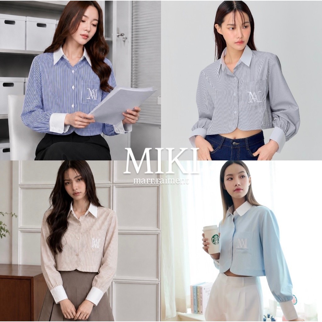 [ส่งด่วน] marr.raiment | miki crop shirt [เฉพาะเสื้อเชิ้ตทรงครอป]