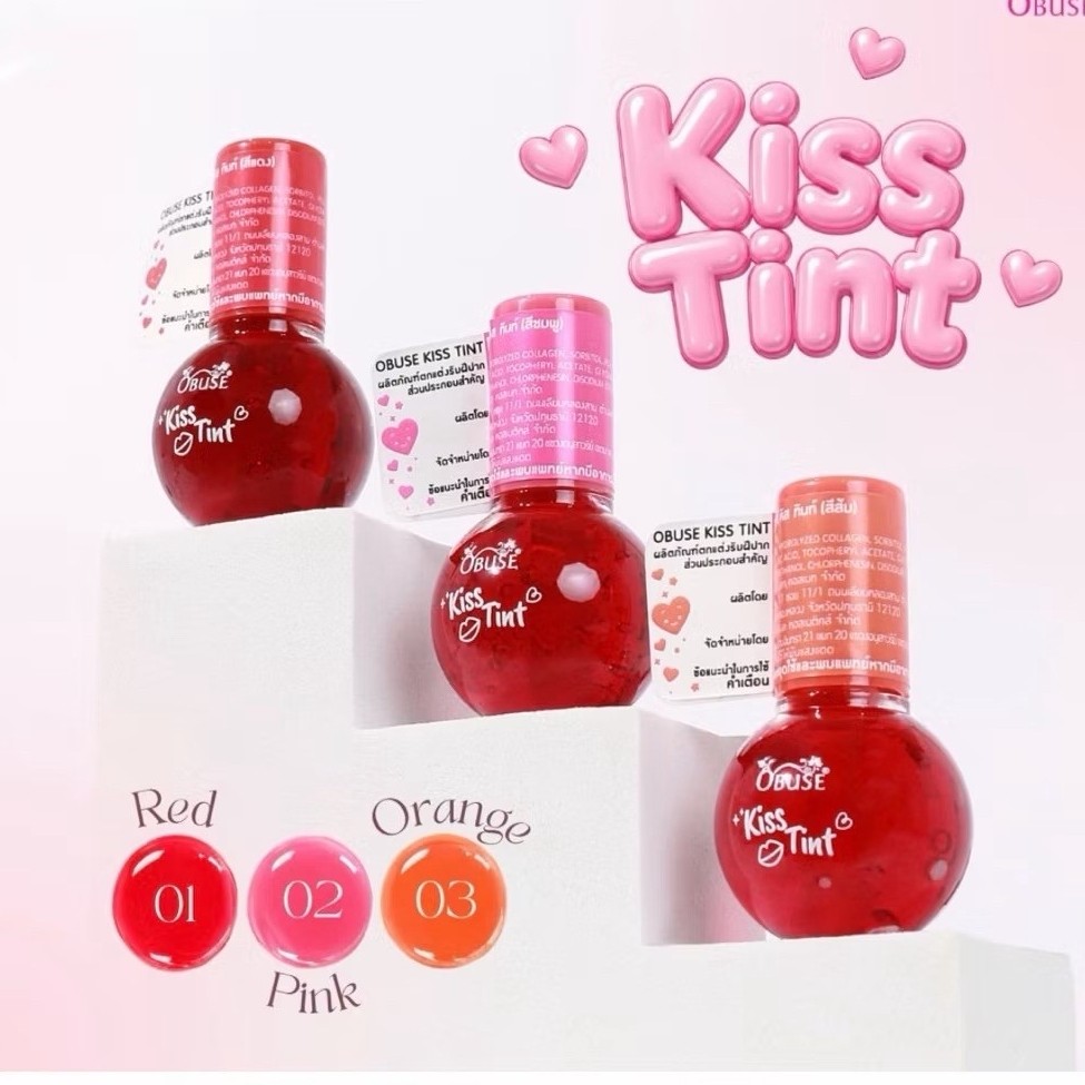 ลิปทินต์ OBUSE Kiss Tint สีสวย ติดทน ลิปทาแก้มก็ได้