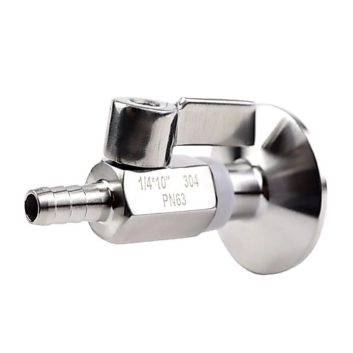MINI Ball valve Stainless steel Handle 7mm 10mm 8mm 12mm Pipe Pagoda adapter to  Tri Clamp 1.5" SS3