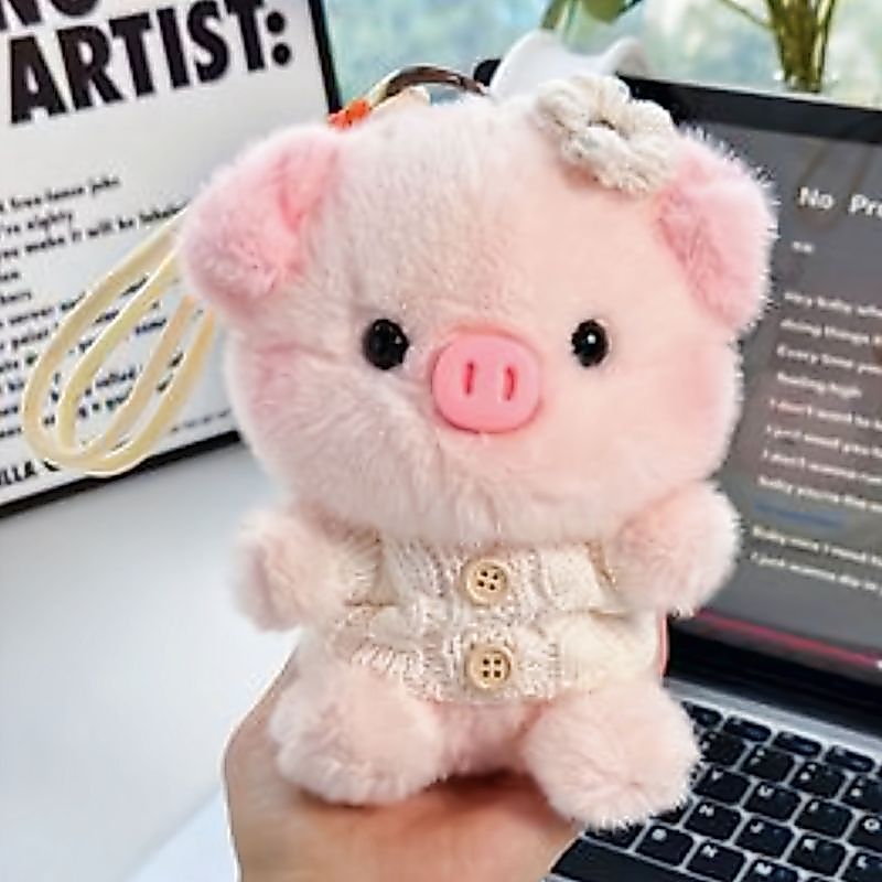 [Little Cute Wear] Piggy Doll Cute Pet Doll Fragrance Doll Plush Toy Palm Baby Birthday Gift Backpac