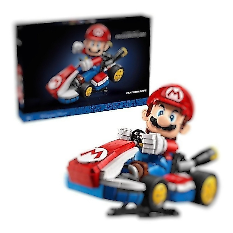 เข้ากันได้กับ 72037 Super Mario Kart Car Racing ปริศนาประกอบของเล่นเด็กบล็อกอาคาร
