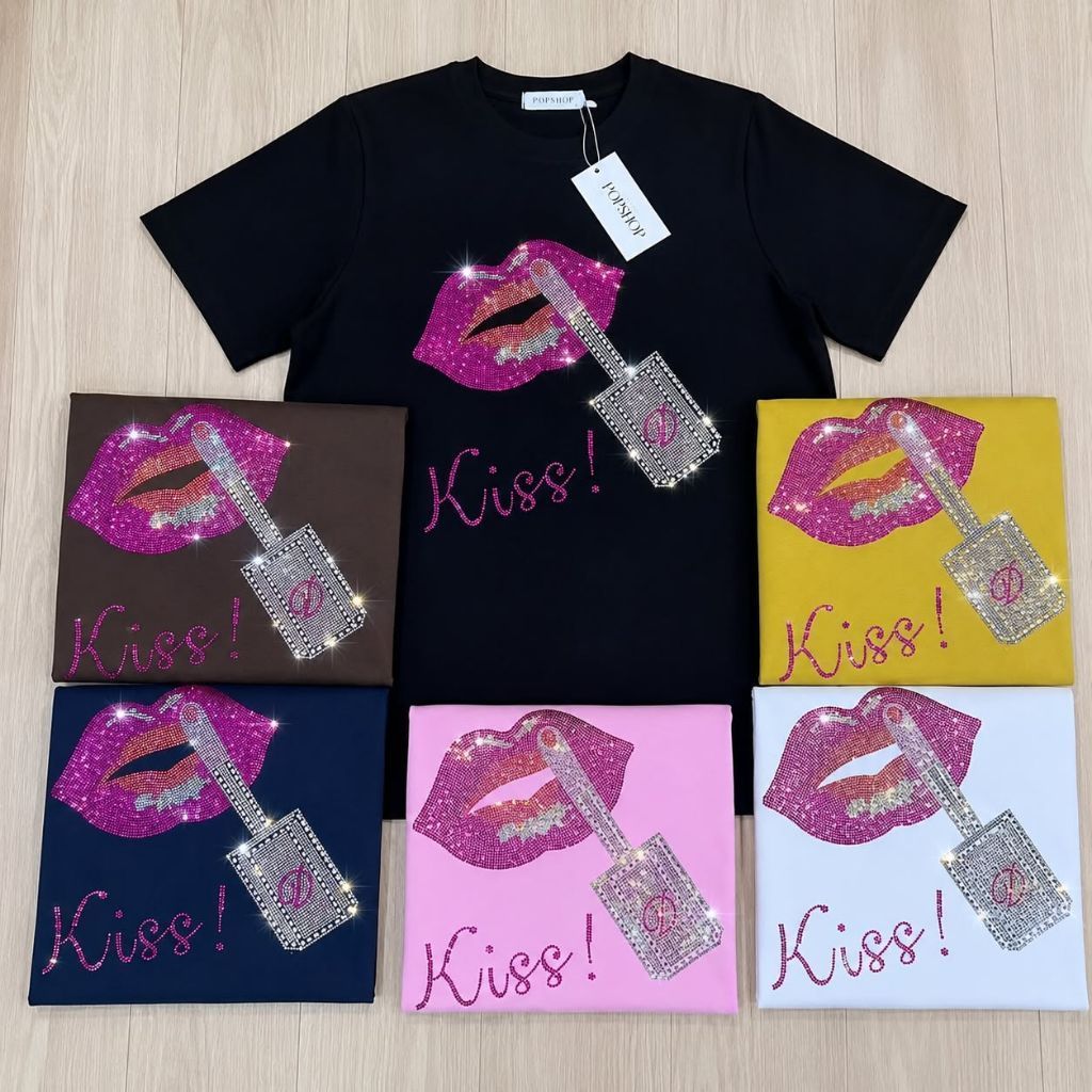 เสื้อยืดป้ายPOPSHOP รุ่น ปากKiss มี3ไซส์