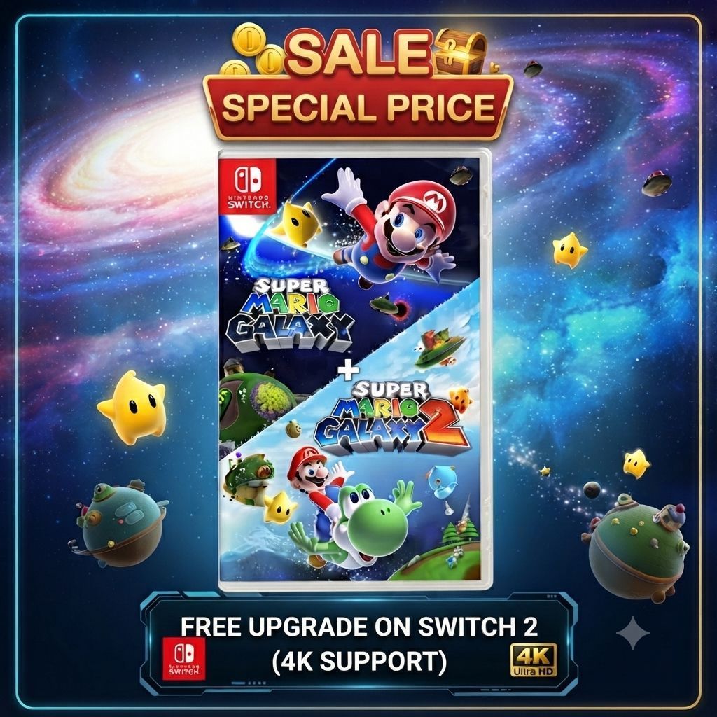 (มีส่งด่วน) Nintendo switch Super Mario Galaxy 1 + Super Mario Galaxy 2 อัปเดตฟรีบน Switch 2 (รองรับ 4K)