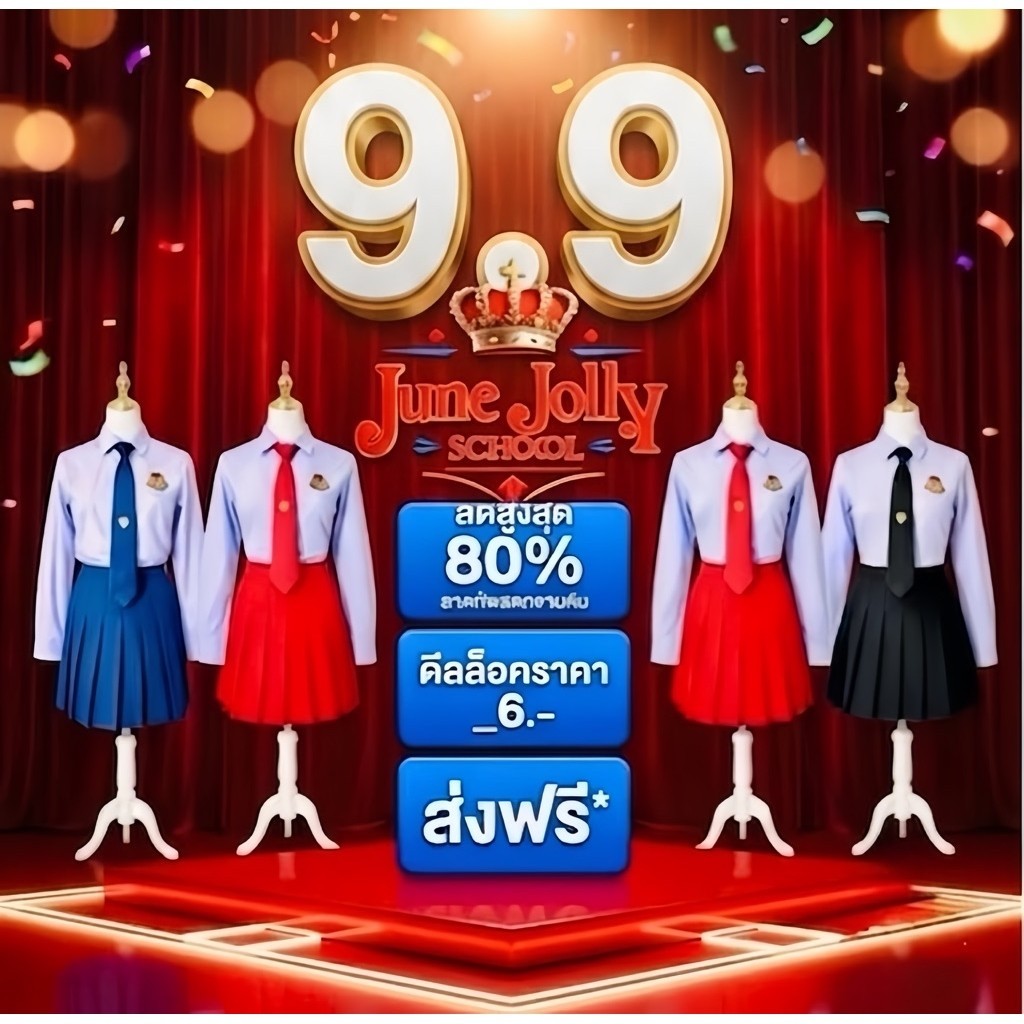 (รุ่นC39) ชุดนักเรียนคอนเเวนต์ ปาร์ตี้ภาคค่ำ ชุดนักเรียนไทย พร้อมส่งจากกรุงเทพ มีส่งด่วน