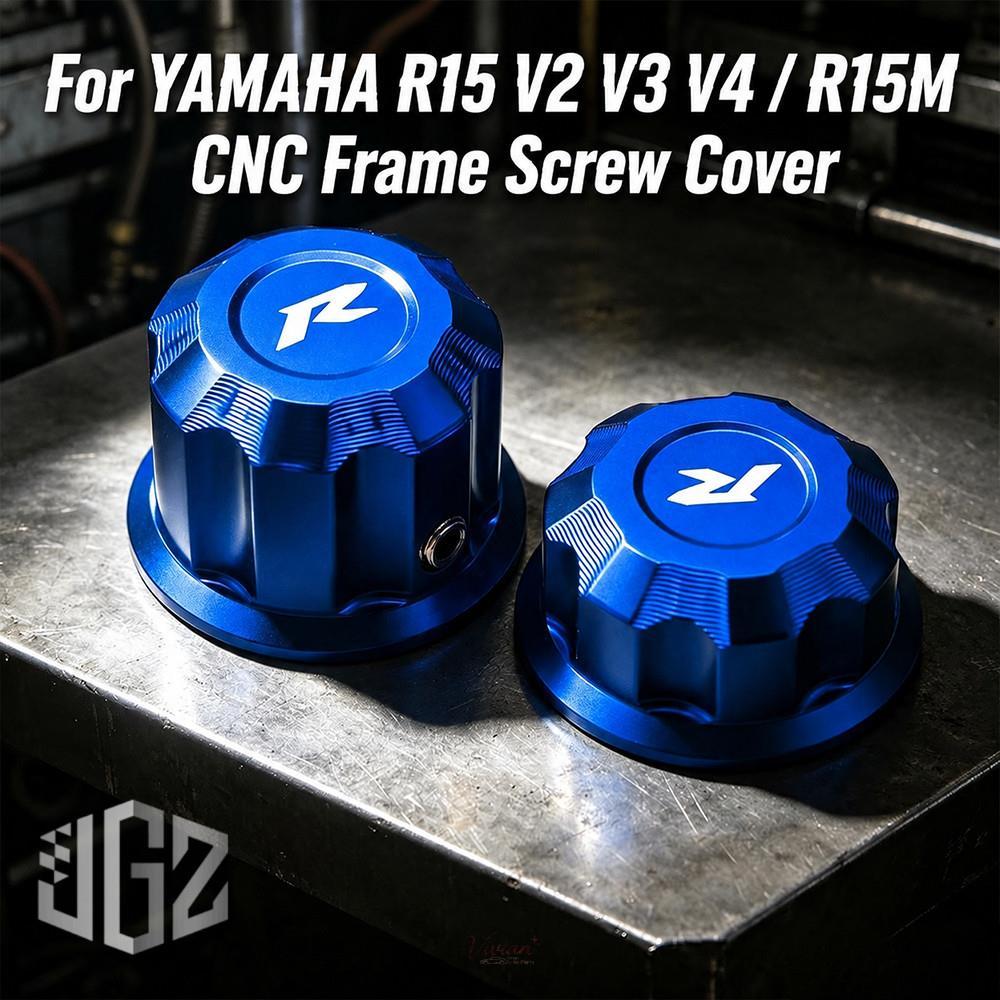 ฝาครอบสกรูเฟรม CNC รถจักรยานยนต์สําหรับ YAMAHA R15 V2 V3 V4 / R15M【9