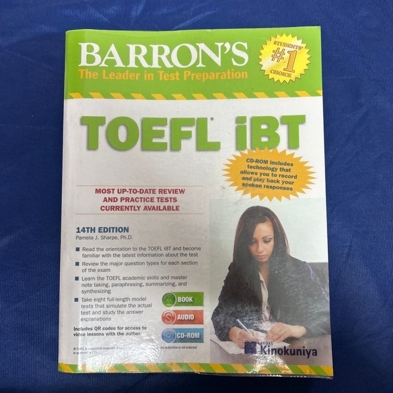 barron’s toefl ibt มีขีดเขียน ไฮไลท์ 30% มีซีดี