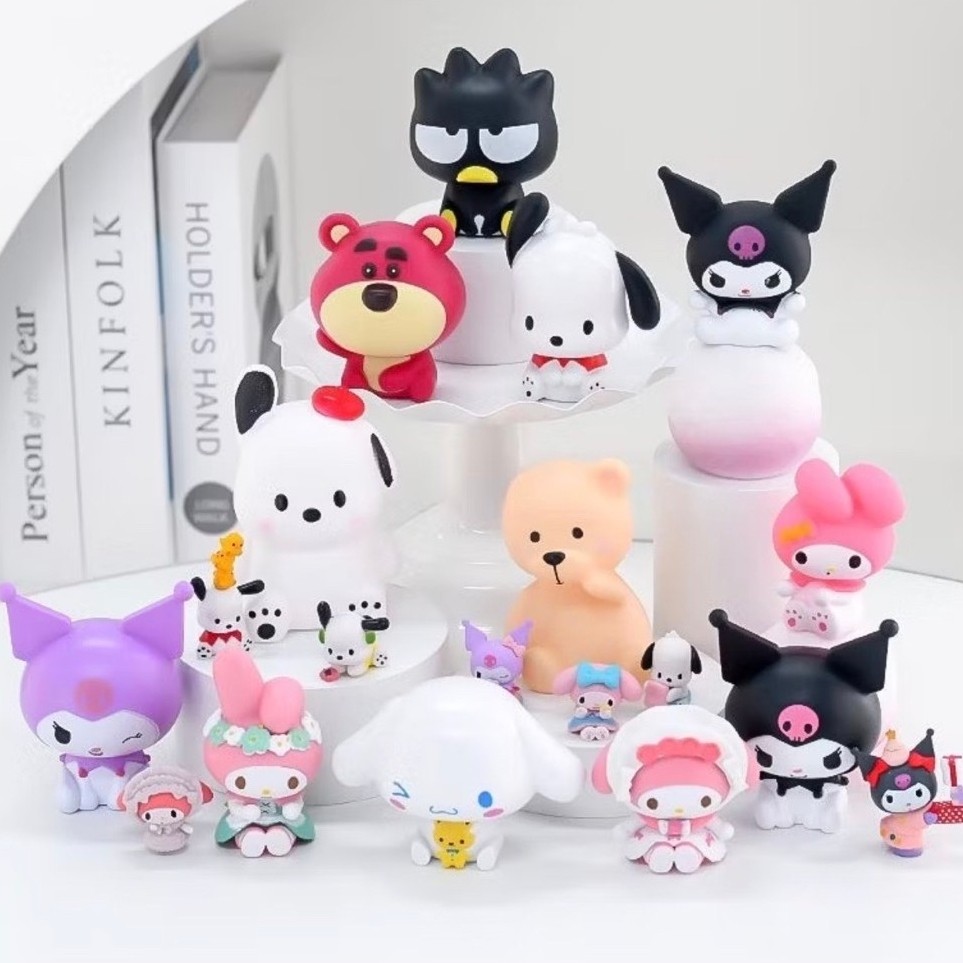 ท็อปเปอร์เค้ก รูปปั้นการ์ตูน Hello Kitty Melody Happy Birthday KT Cat สําหรับตกแต่งเค้ก ขนมหวาน เบเกอรี่ ปาร์ตี้
