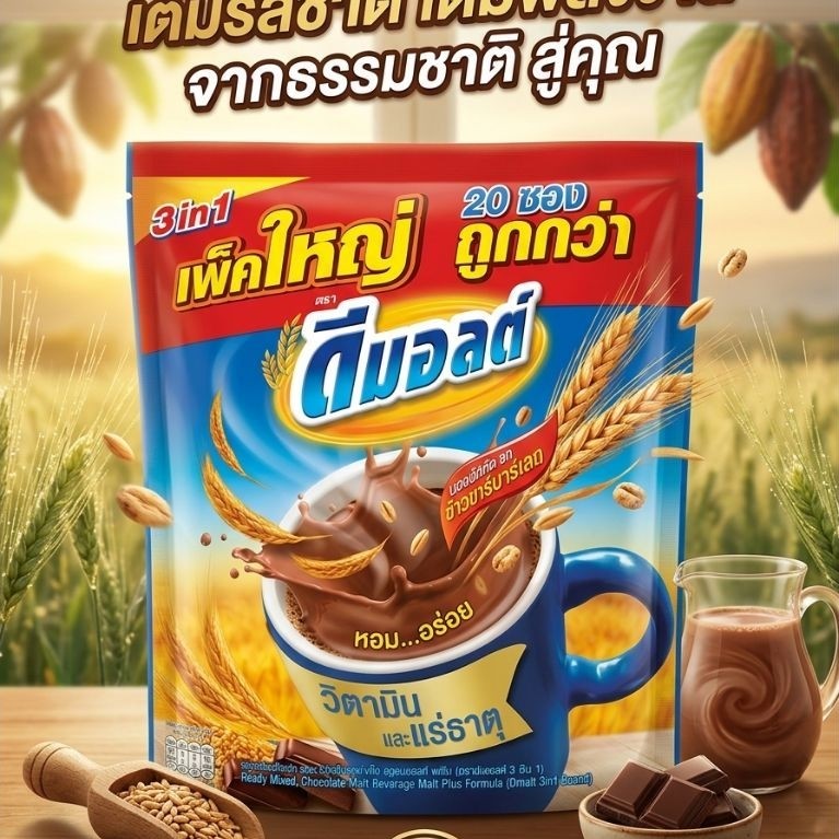 ดีมอลต์(Dmalt) เครื่องดื่มช็อคโกแลต 20 ซอง