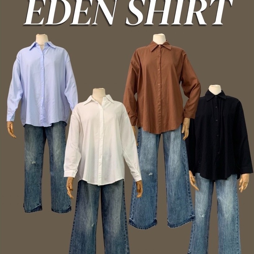 Chuuclothing Eden shirt [พร้อมส่ง ดำ ขาว ฟ้า น้ำตาล] เก็บโค้ดหน้ากิจกรรม