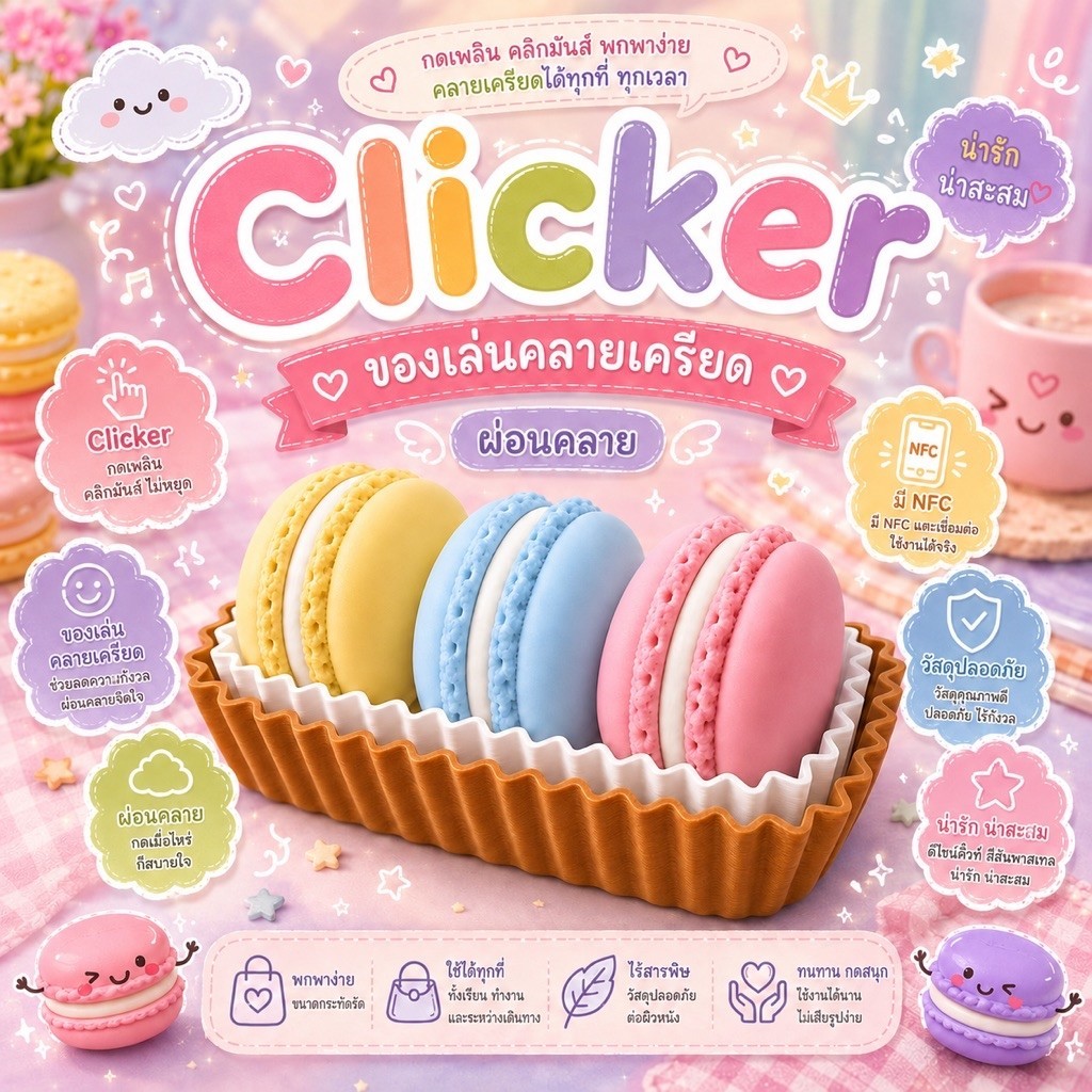 Clicker Macaron 3dPrint